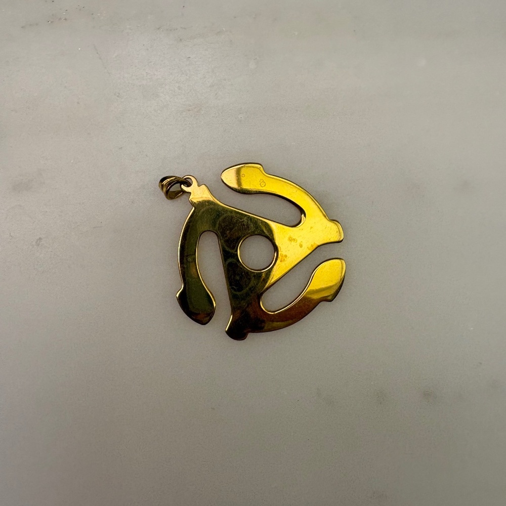 45 RPM adapter gold pendant